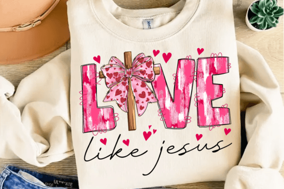 Brushstroke Love Like Jesus Sublimation Illustrations
