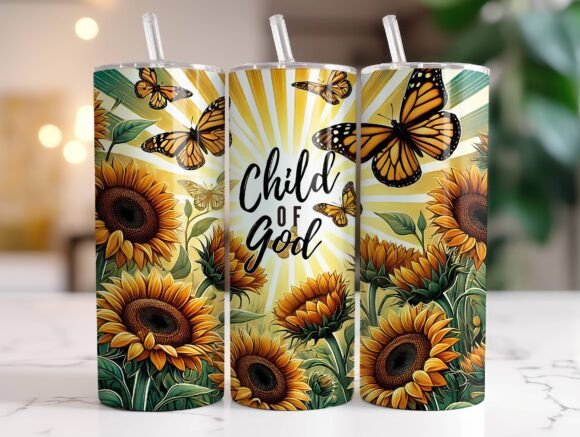 Child of God Tumbler Wraps: A Christian Design Asset