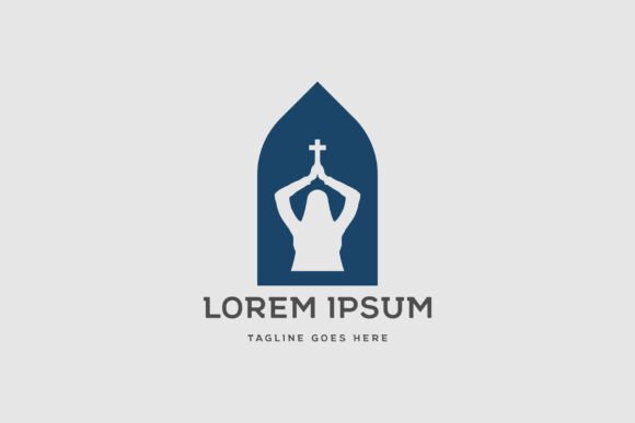 Christian Catholic Nun Hold Jesus Cross Logos