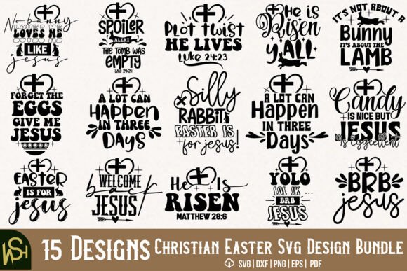 Christian Easter SVG Design Bundle for Crafts