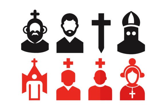 Christian Silhouette Vector Icon Bundle: Freebies for Editorial Design
