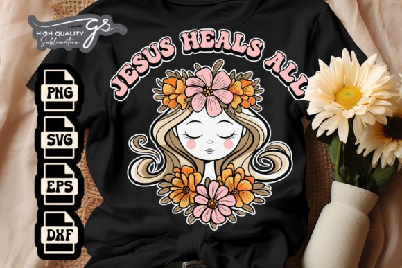 Jesus Heals Vinyl Floral Christian SVG for Crafts