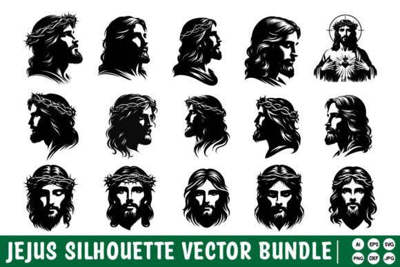 Jesus Silhouette Bundle Design for Crafts