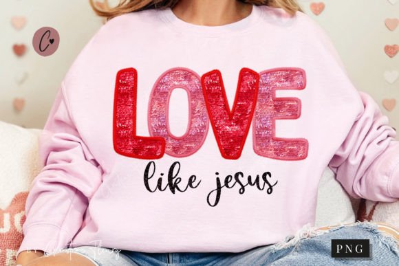 Love Like Jesus Glitter Sequins PNG & Crafts