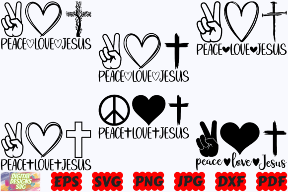 Peace Love Jesus SVG for Crafts